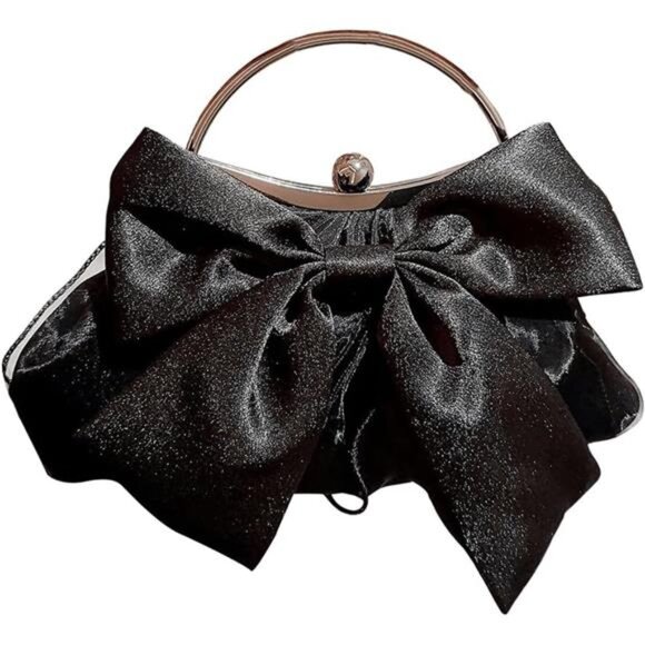 Handbags - Women's Cute Bow Decor Clutch Purse Evening Handbag Prom Crossbody